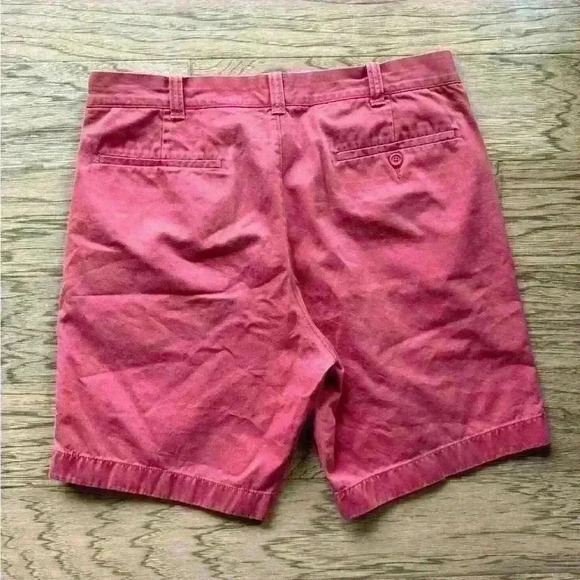 J Crew Gramercy Men's 9" Shorts Washed Cotton Chinos - Size 34W - Red - Picture 3 of 3